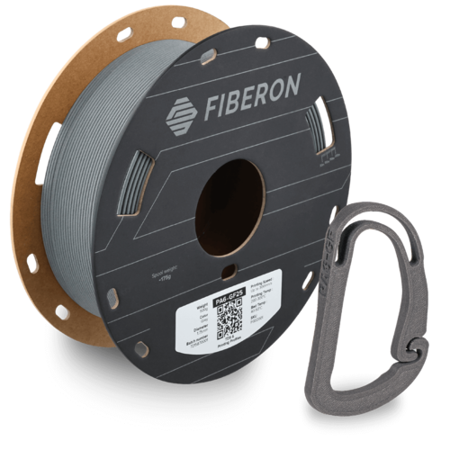 ניילון 6 סיבי זכוכית 500 גרם קוטר 1.75 מ"מ- Fiberon PA6-GF25 Grey 500 gr (PolyMidePA6-GF)